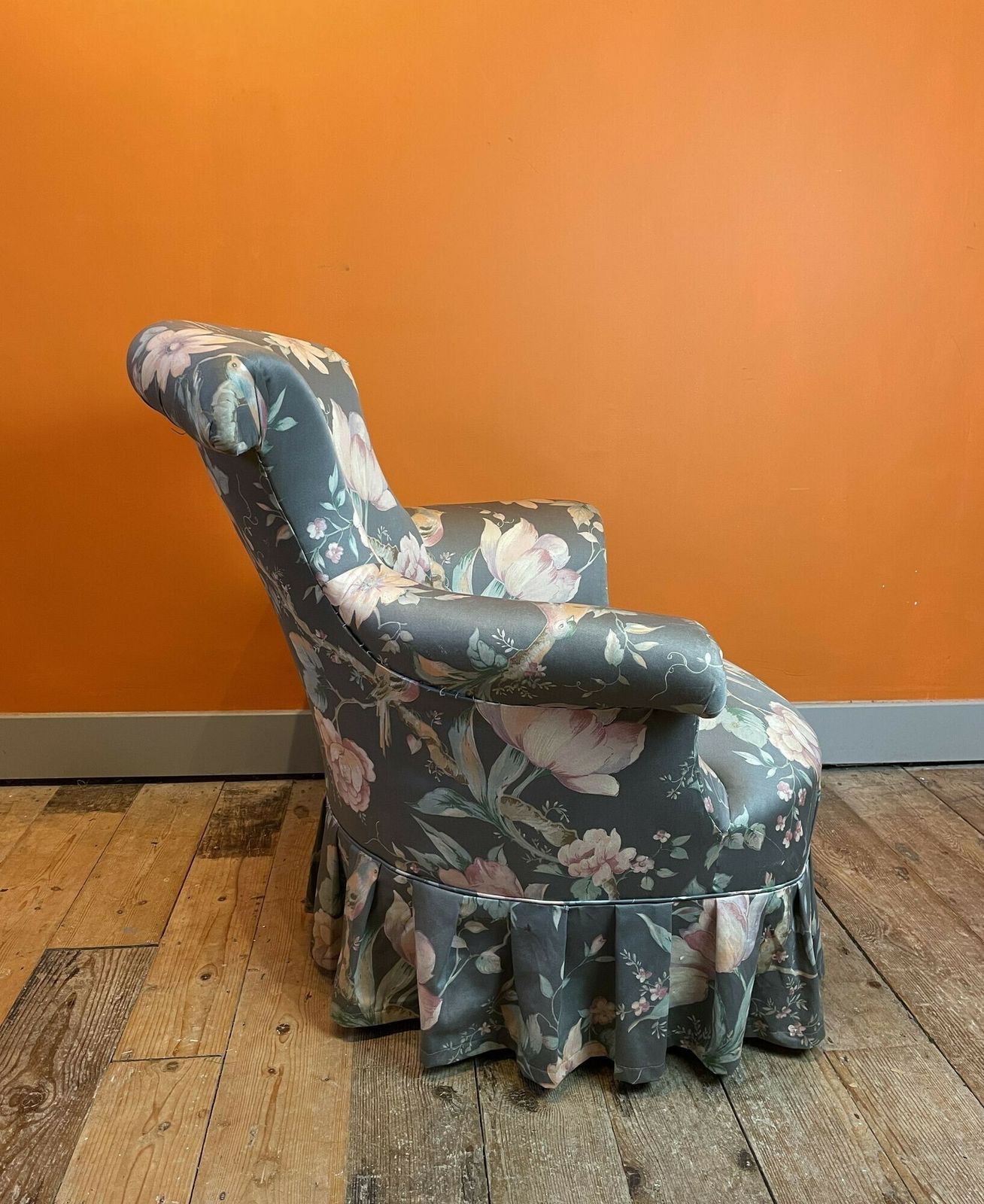Antique French Napoleon III Scroll Back Armchair For Recovering photo for sale