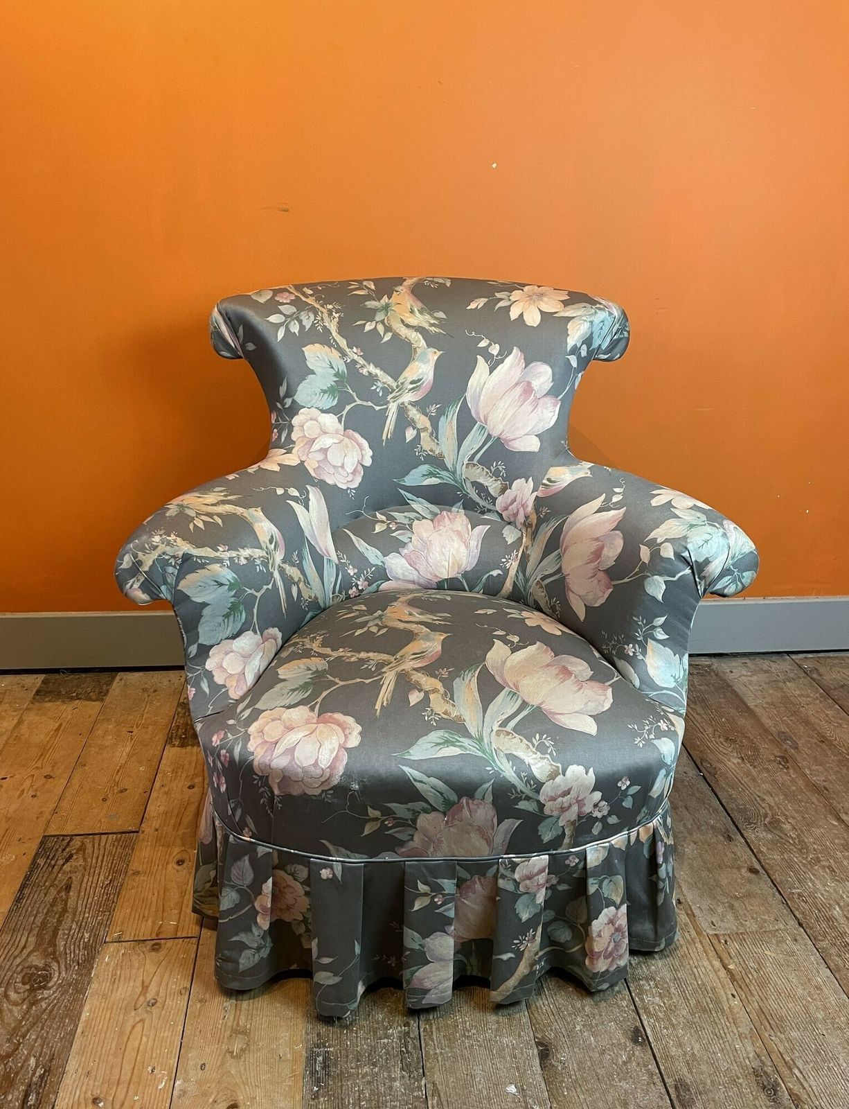 Antique French Napoleon III Scroll Back Armchair For Recovering photo 295.0