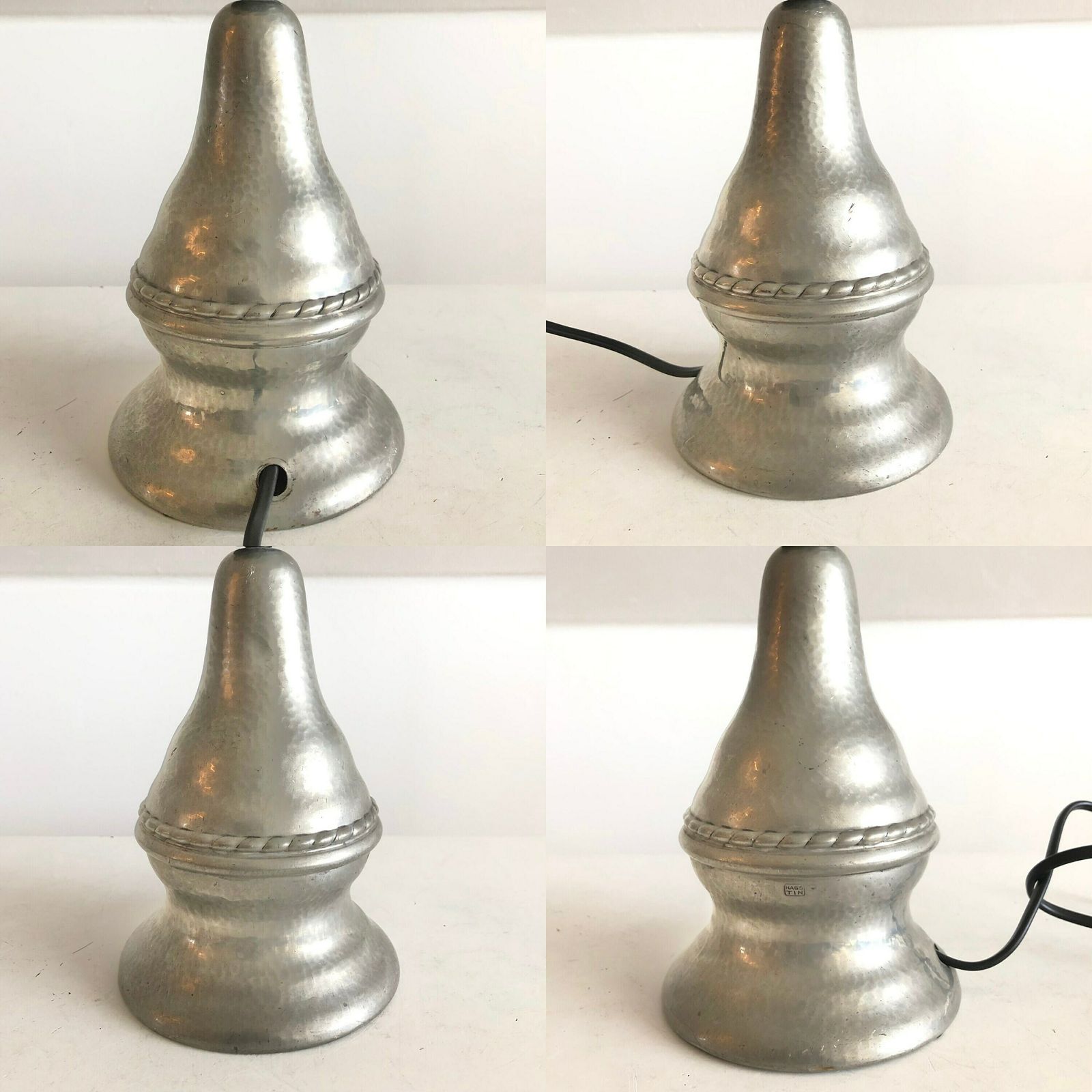 Danish Early Art Deco Hags Design Table Lamp In Pewter With Rare “Fried Egg” Glass Shade photo vinterior