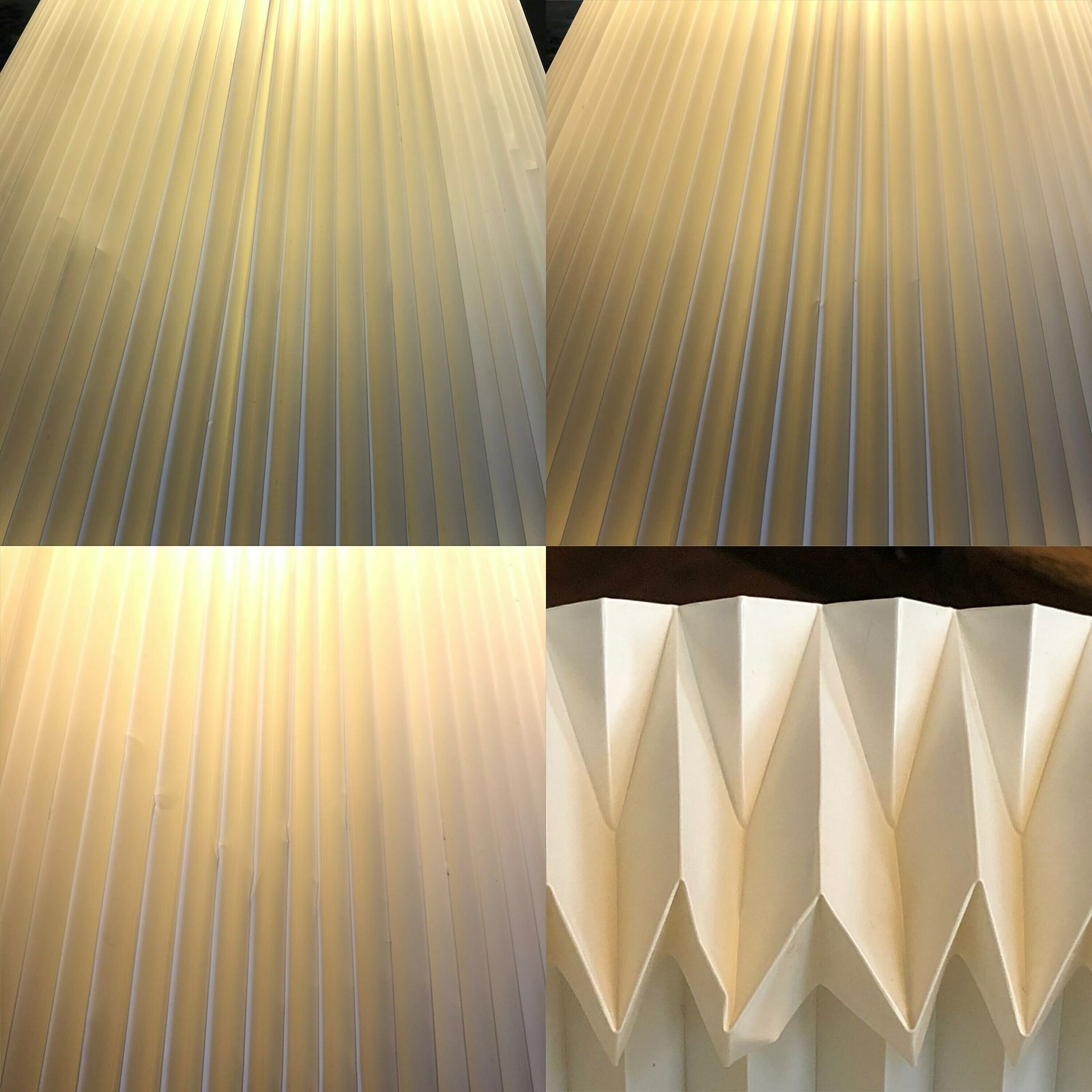 photo furniture Danish Design Postmodern Table Lamp In Grey And Gold Metal With Large Le Klint Pleated Shade