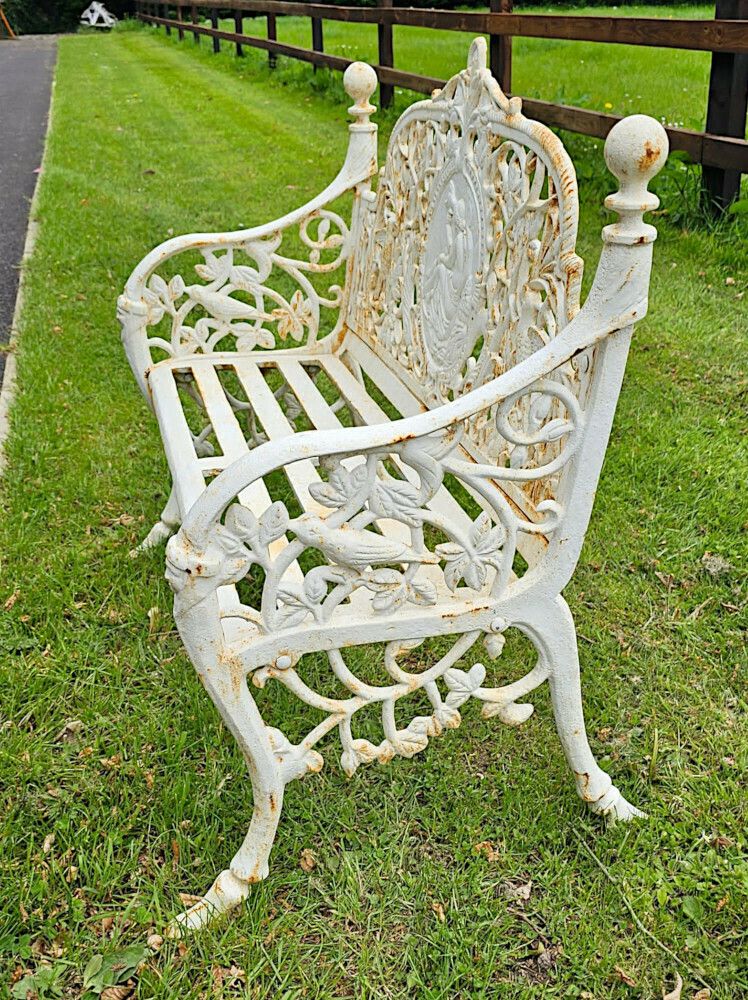 A Stunning 20th Century Victorian Style Heavy Cast Iron Lady Garden Seat photo Garden Furniture