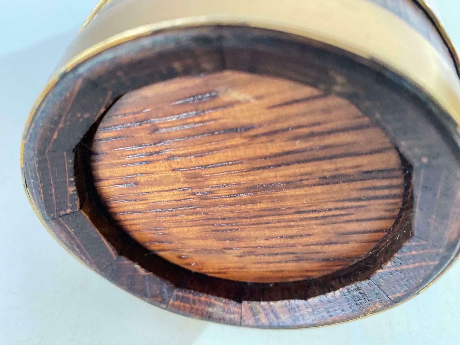Gerard Lafitte Oak And Brass Barrel Form Pitcher Wooden Jug France 1933 Set Of 3 photo vinterior