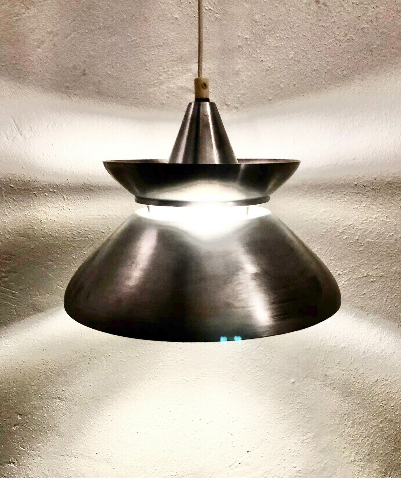 Danish Mid Century Modern Vintage Pure Aluminium Ceiling Lamp   Design From The 1960s photo for sale