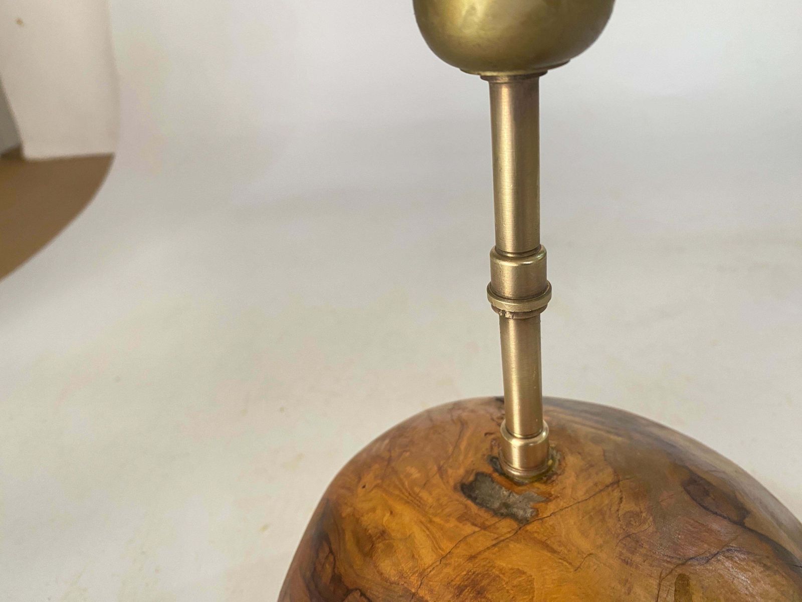 Sculptural Table Lamp Carved In An Olive Wood Block France 1950 photo buy