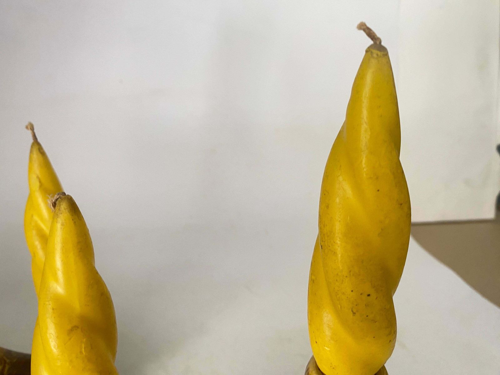 photo furniture French Pair Pair Of Candle Holder Ceramic France 1970s With Yellow Old Candles