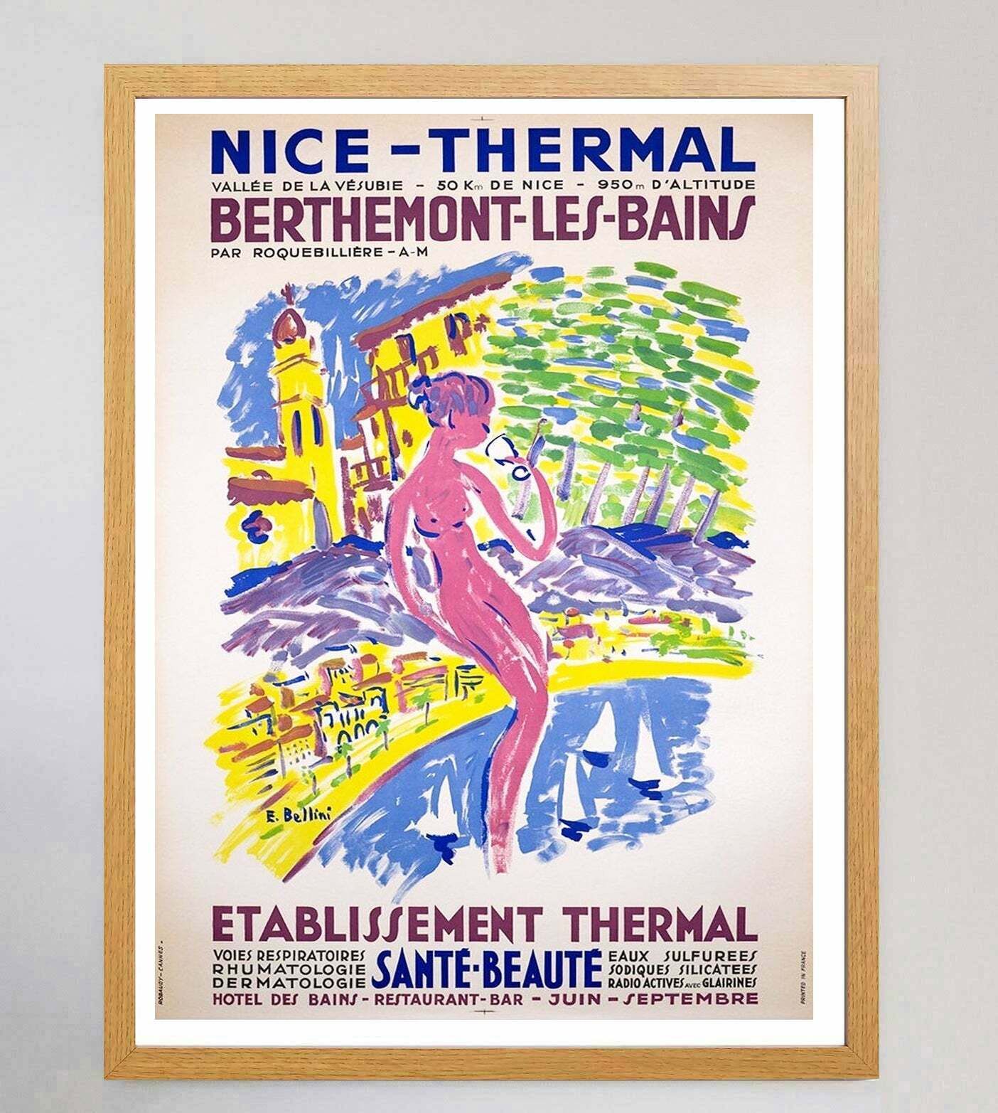 Nice   Thermal Berthemont Les Bains Original Vintage Poster photo Art