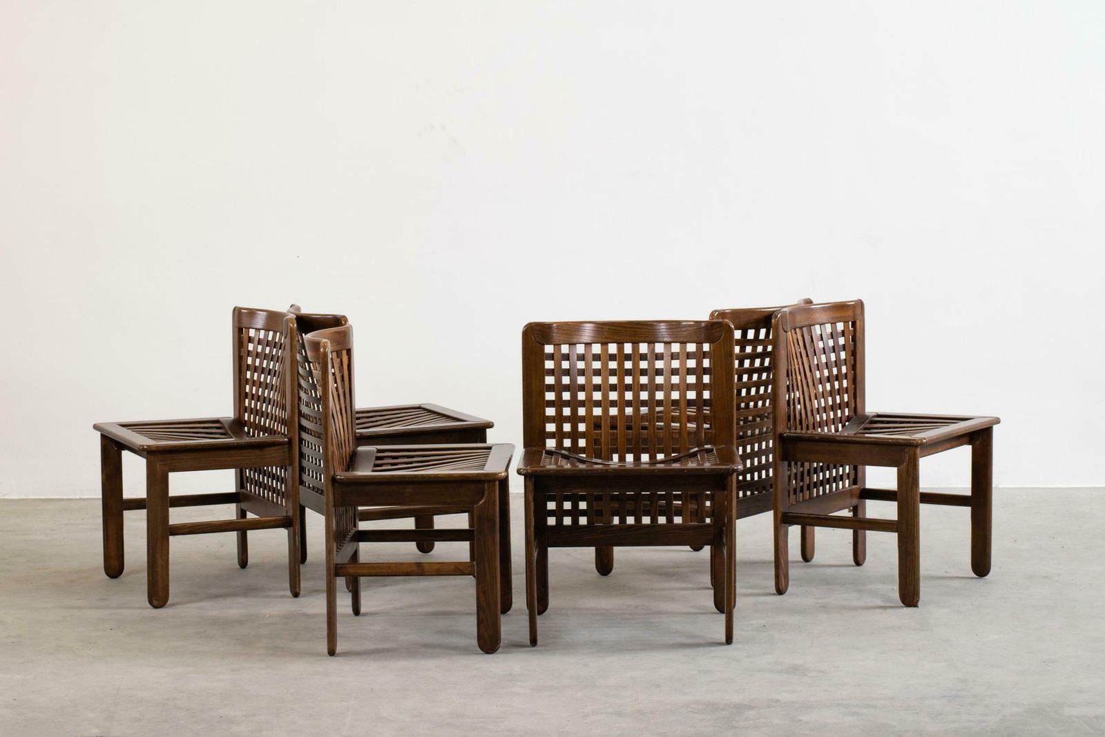 Titina Ammannati & Giampiero Vitelli Six Transenna Chairs By Pozzi And Verga 197 photo for sale