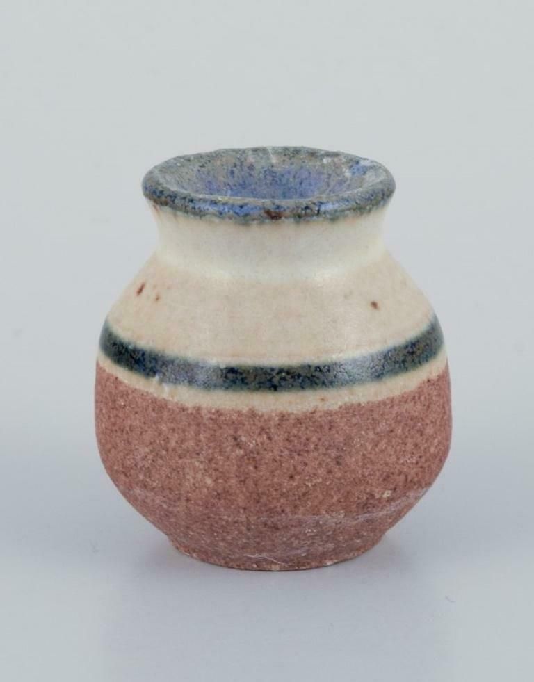 Stouby Keramik, Denmark. Collection Of Nine Miniature Ceramic Vases. photo for sale