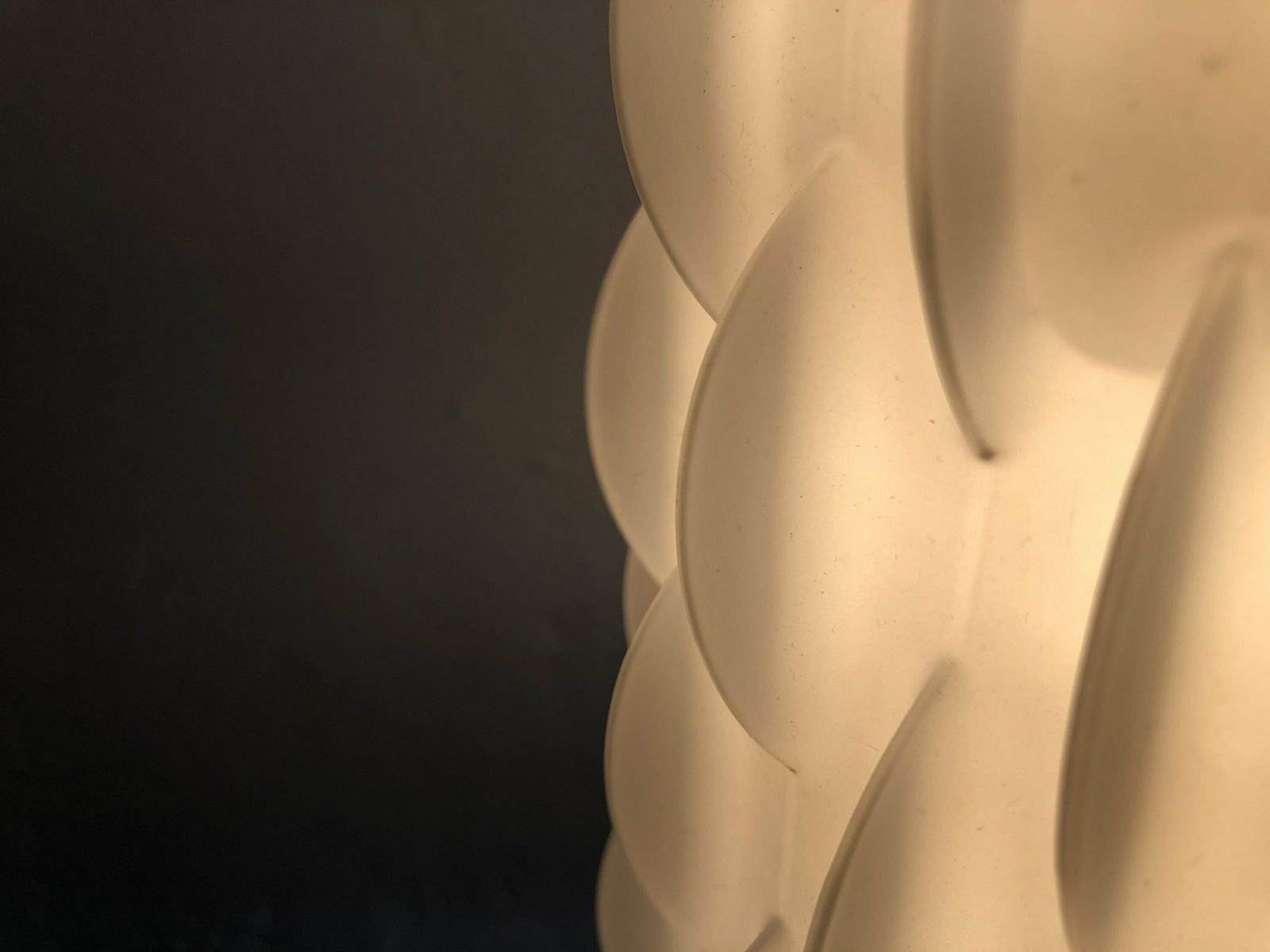 Rare Modernist Danish “Contour 602” Ceiling Lamp In Plastic With Round Spike Pattern   Design By Lars Schiøler For Høyrup Lighting In 1959 photo for sale