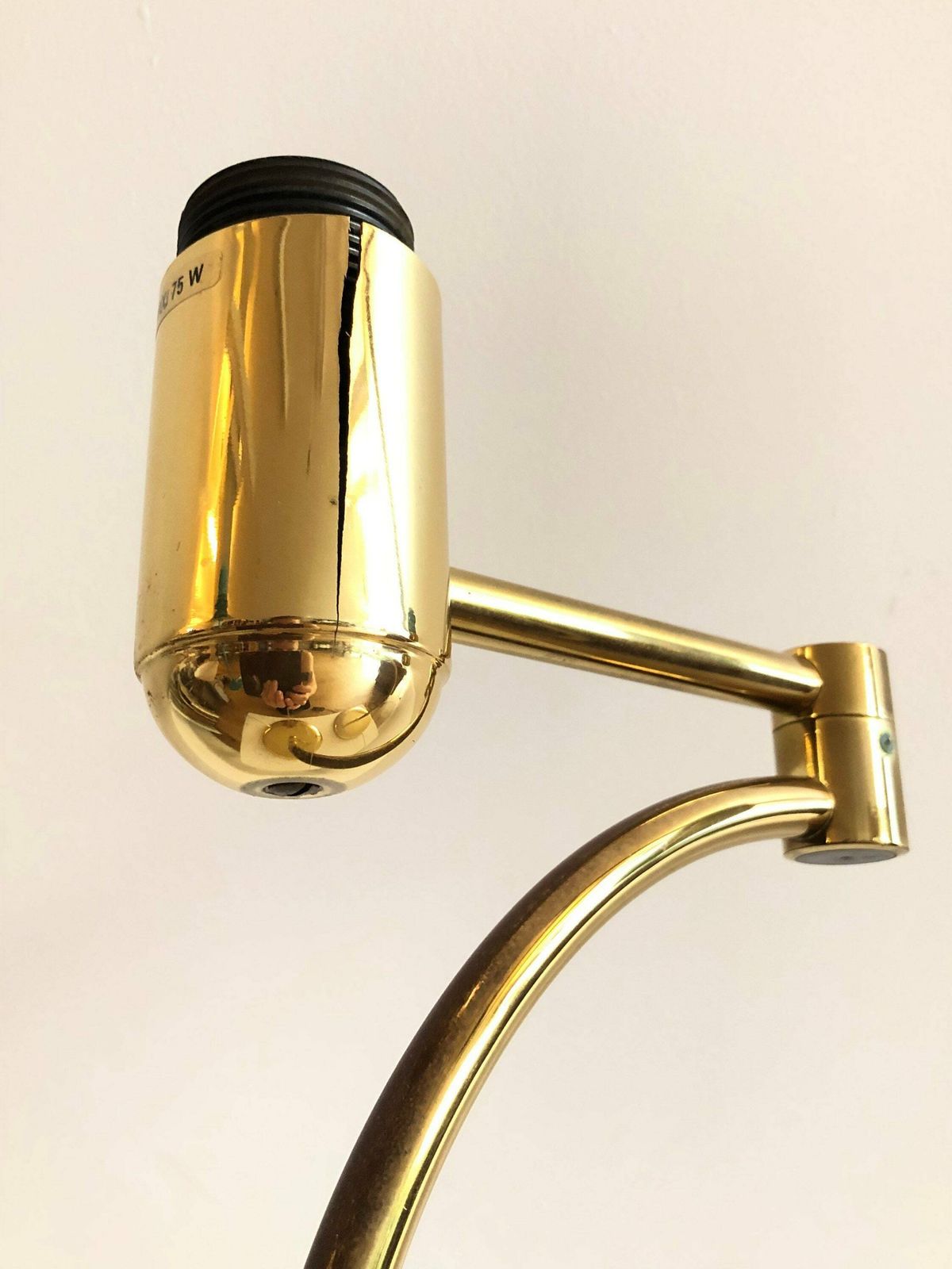 Pair Of Swedish Swing Arm Mid Century Modern Table Lamps I Patinated Brass   Design From Aneta, Sweden photo vintage
