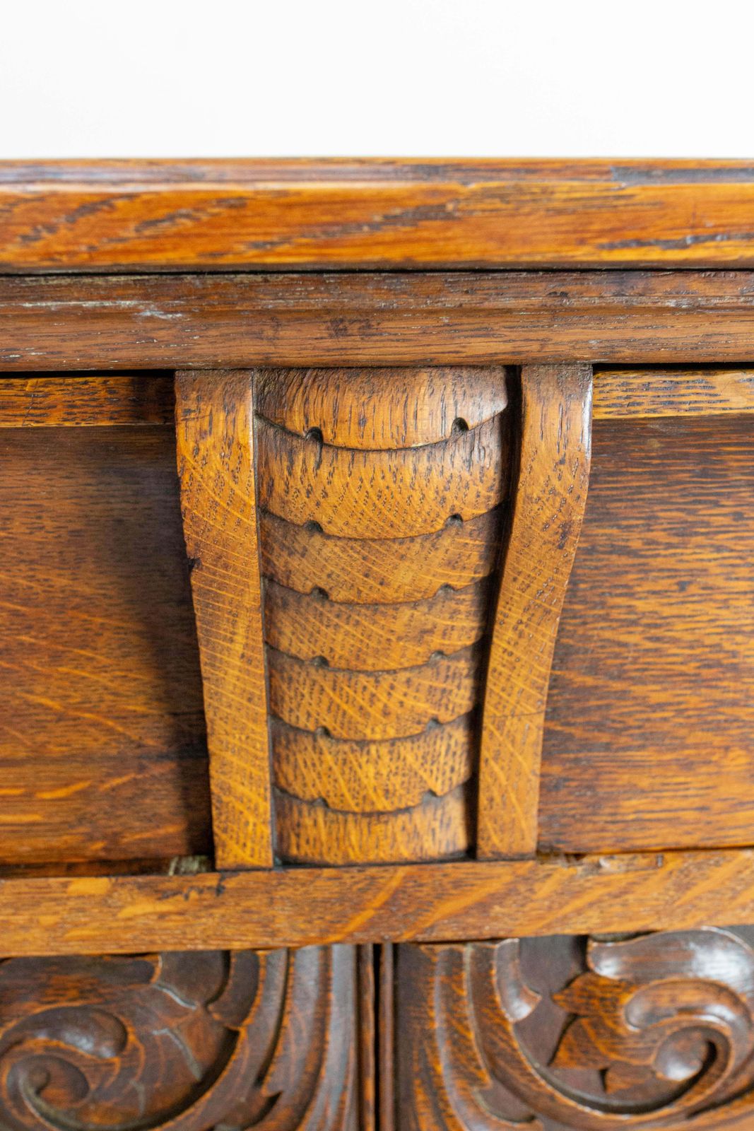 photo buy French Huge Oak & Bronze Buffet Neogothic Style Acanthus Leaves Circa 1900