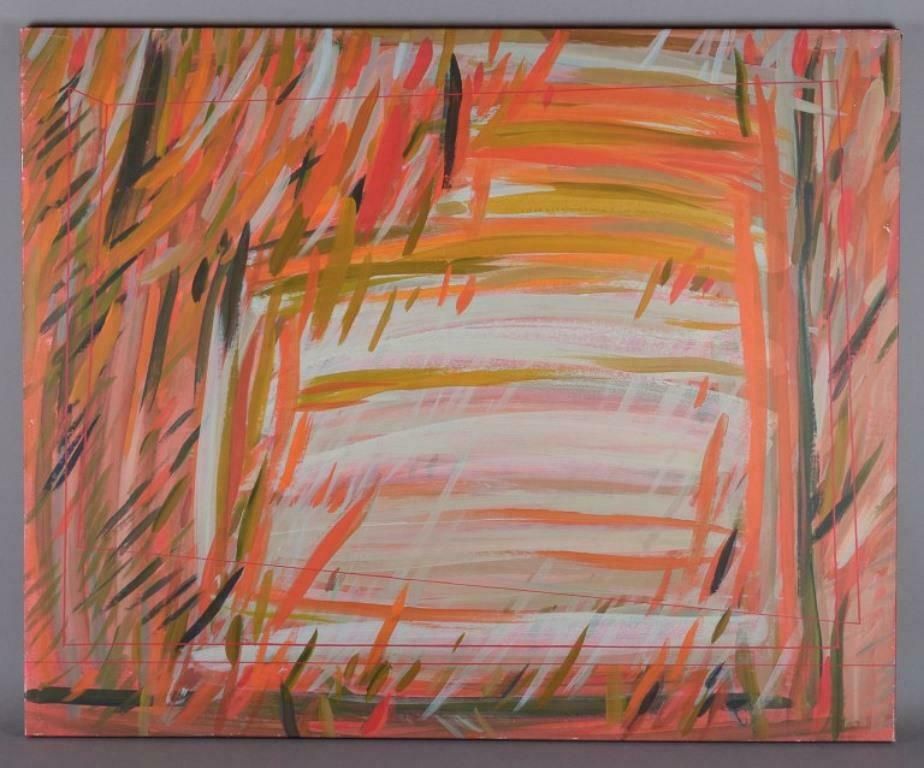 Monique Beucher, French Artist. Gouache On Canvas. Abstract Composition. photo furniture