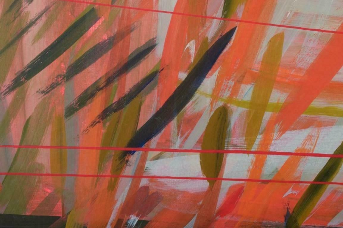 Monique Beucher, French Artist. Gouache On Canvas. Abstract Composition. photo 639.0