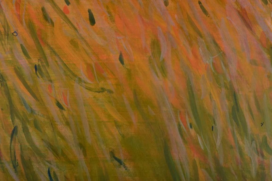 Monique Beucher, French Artist. Gouache On Canvas. Abstract Composition. 1988 photo for sale