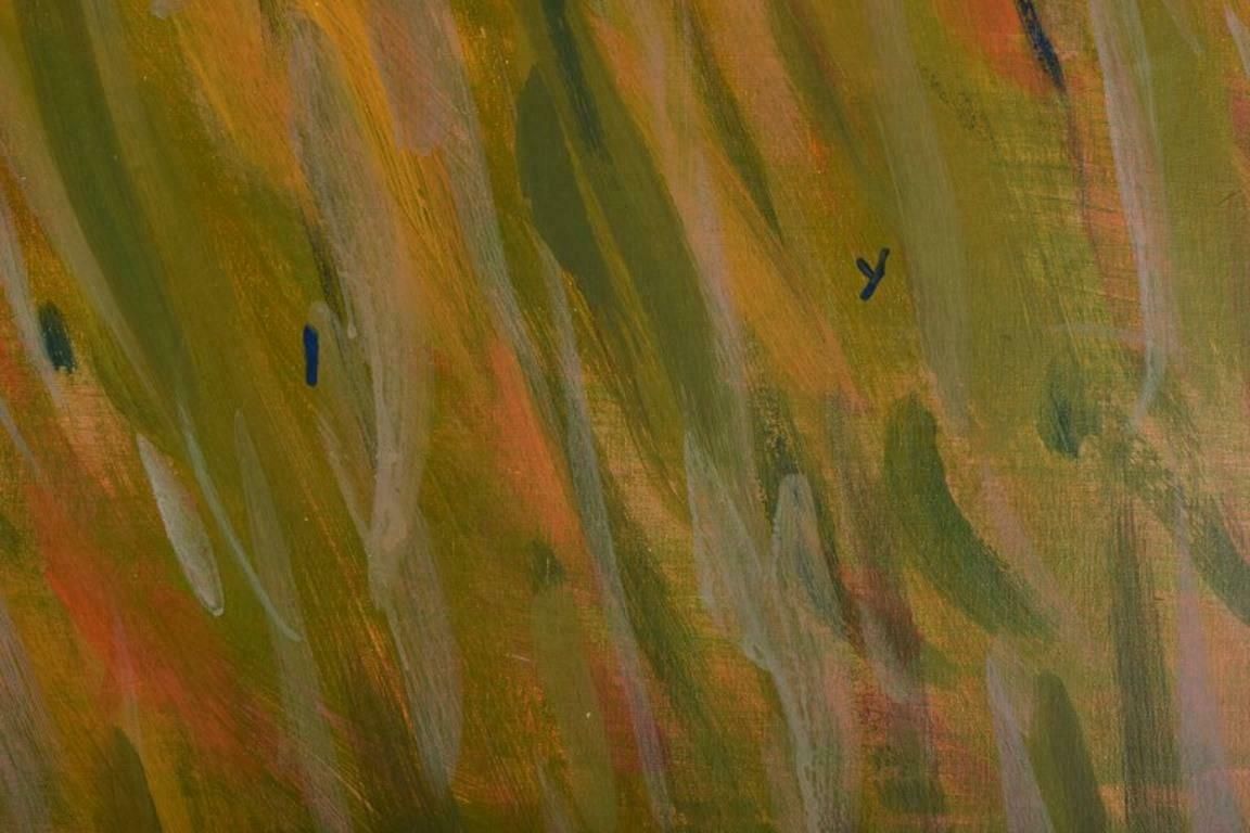 Monique Beucher, French Artist. Gouache On Canvas. Abstract Composition. 1988 photo Art