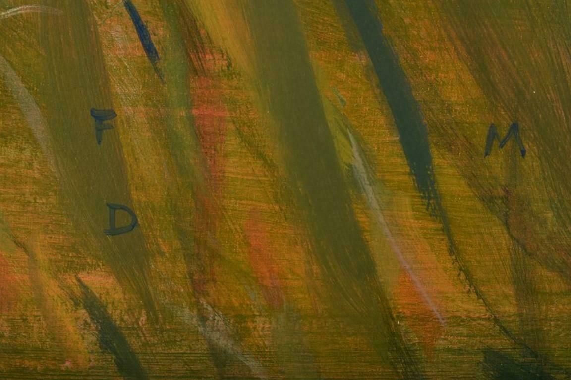 Monique Beucher, French Artist. Gouache On Canvas. Abstract Composition. 1988 photo 639.0