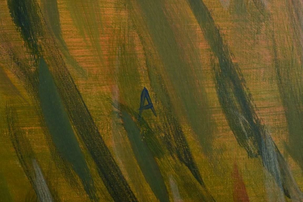 Monique Beucher, French Artist. Gouache On Canvas. Abstract Composition. 1988 photo vinterior