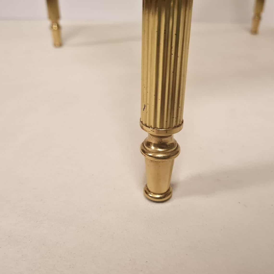 Vintage Mid Century Modern Brass And Smoky Glass Table photo buy