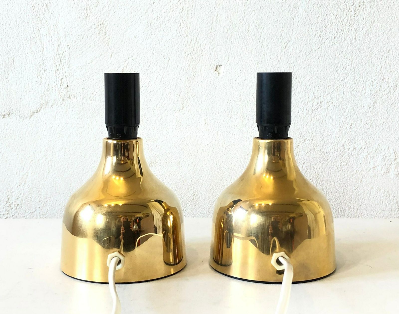Pair Of Danish Mid Century “Goldina” Gold Table Lamps   Design From P. W. Denmark photo 209.0