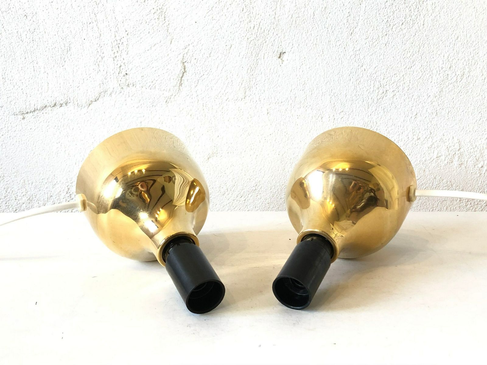 Pair Of Danish Mid Century “Goldina” Gold Table Lamps   Design From P. W. Denmark photo vintage