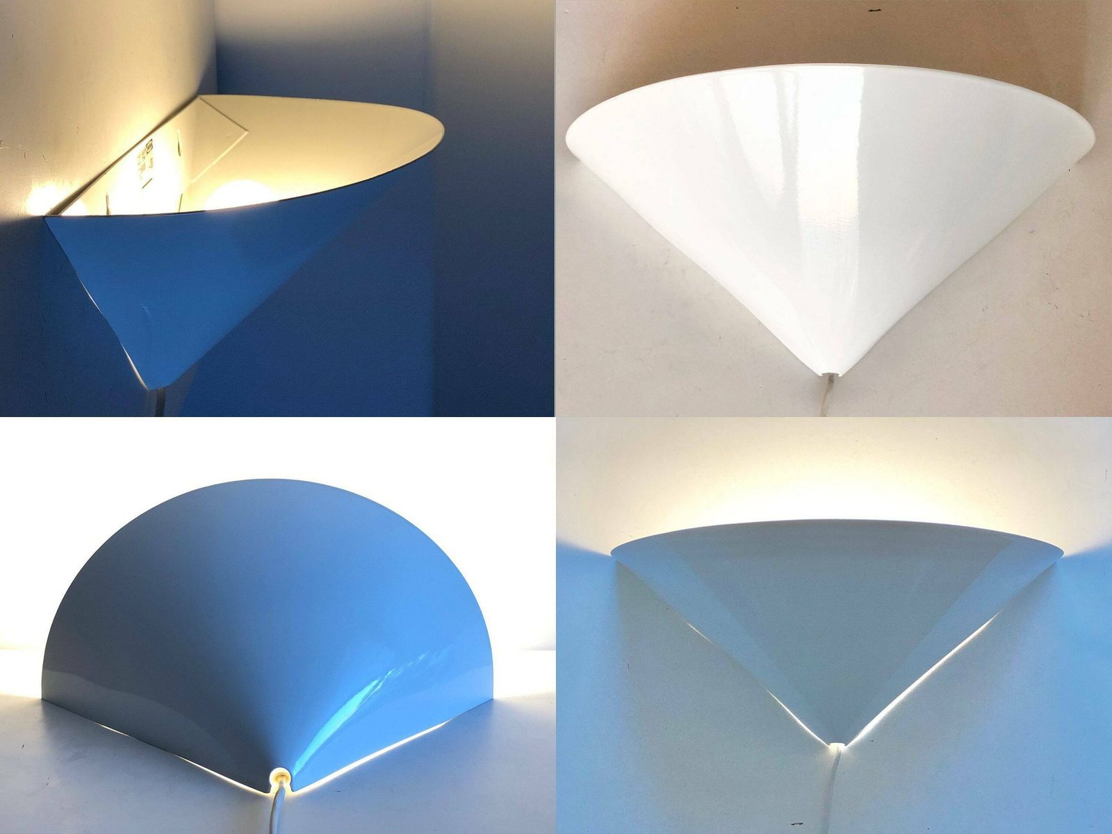 Vintage Ikea Minimalist Up Light Cone Shaped Wall Lamp In White From The 1980s   Design From Sweden photo vintage