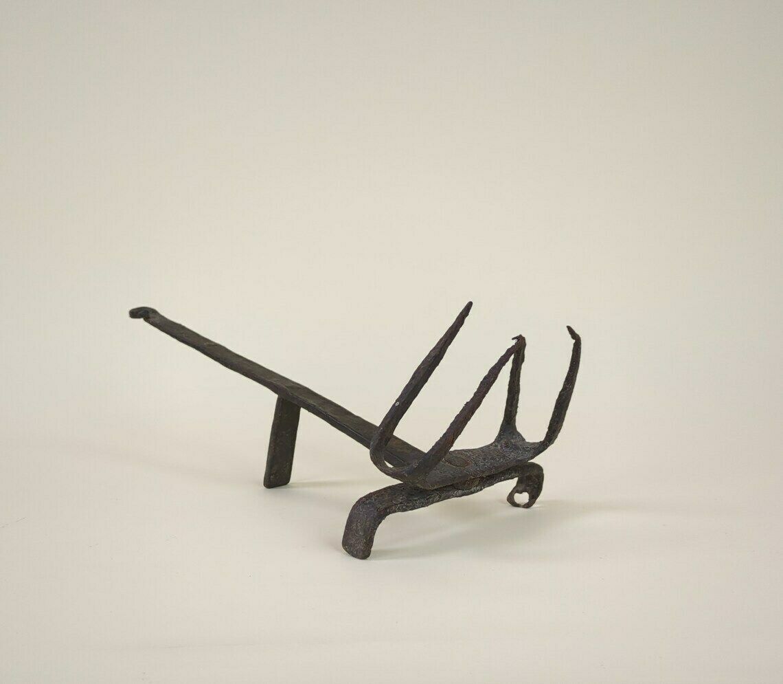 Antique Primitive French Hand Forged Iron Bread Toaster, 18th Century Folk Art photo furniture