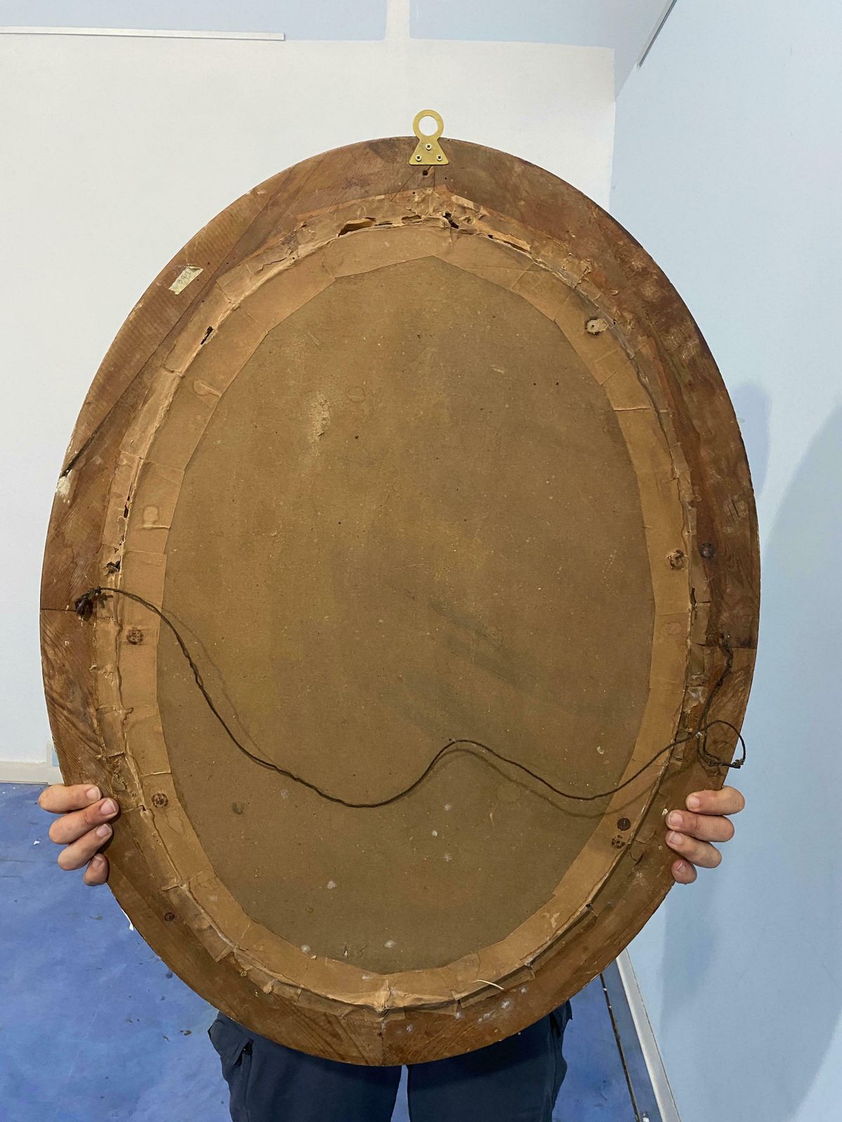 photo furniture Antique French Pastel Painting "Portrait Of Little Girl With Dog" 1925 Signed