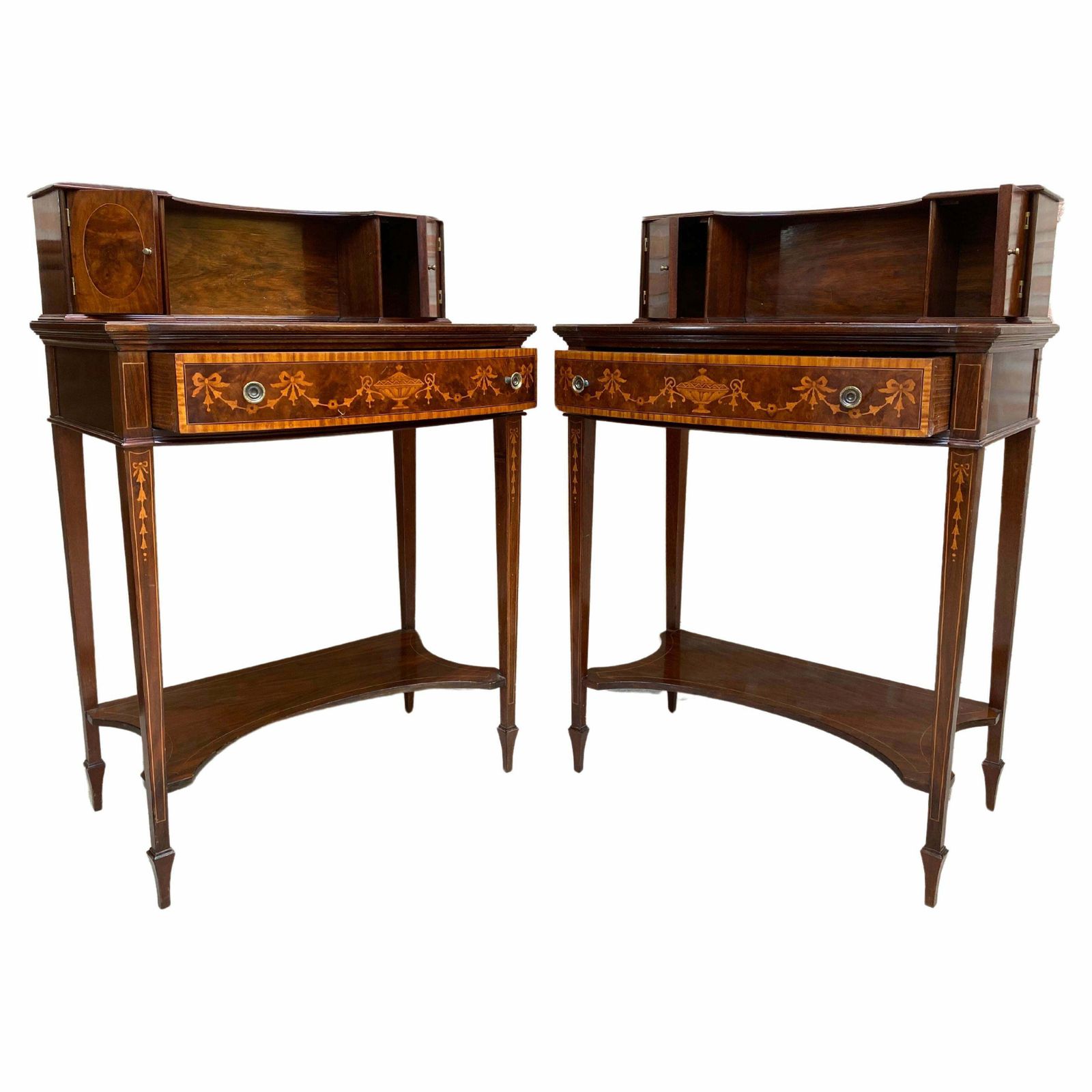 Nightstands With French Marquetry Inlaid, 1920s, Set Of 2