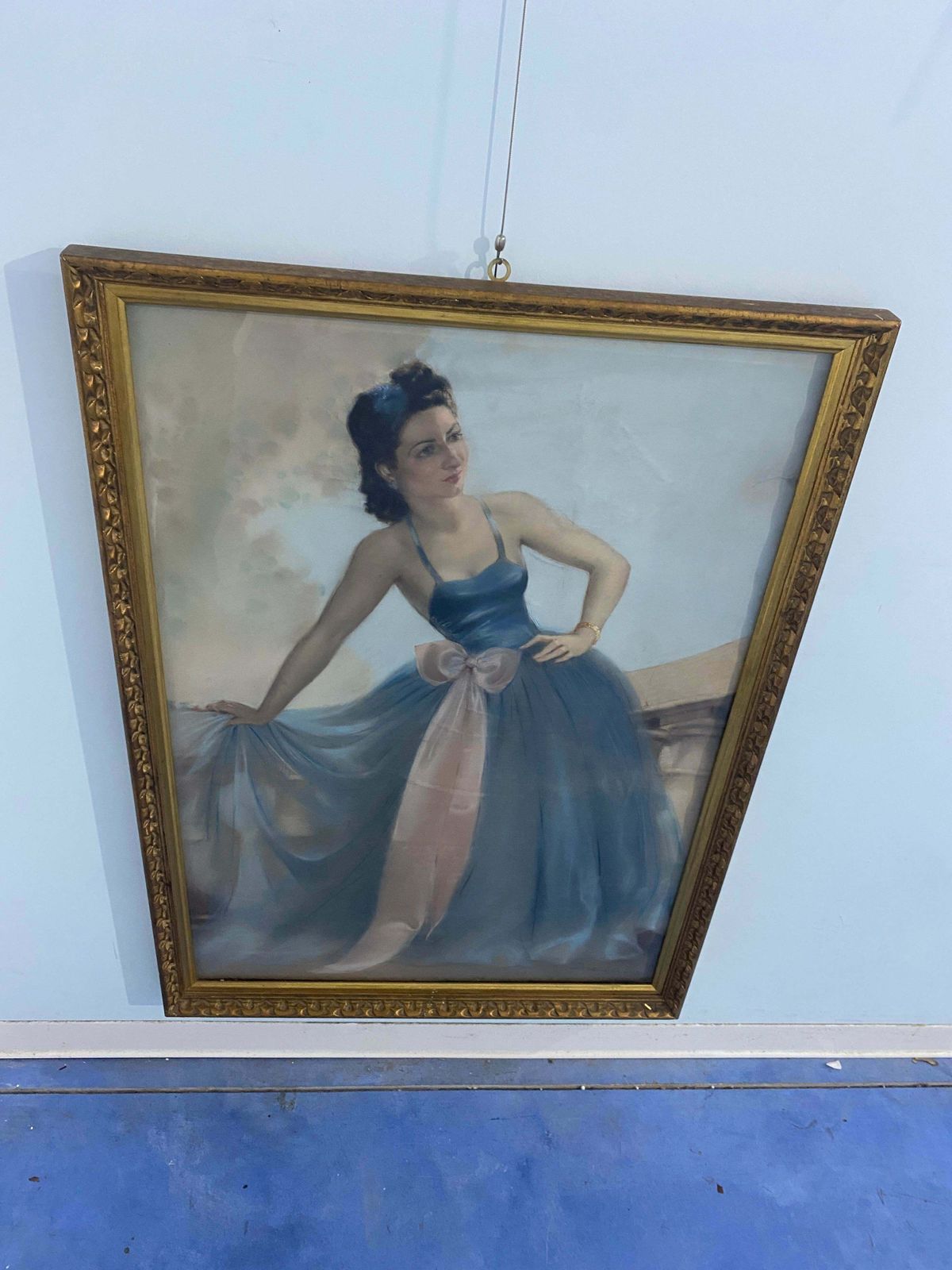 Antique French Pastel Painting From The 1930s "Young Woman" Signed photo 2219.0