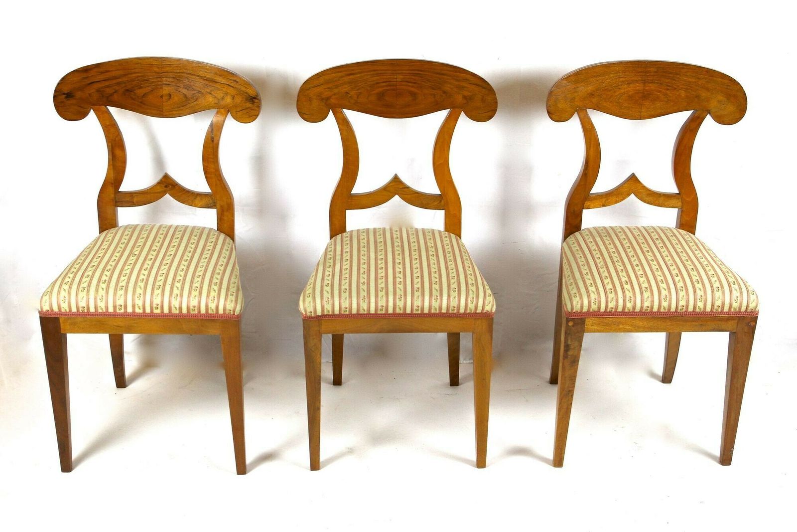 Set Of 6 Biedermeier Nutwood Shovel Dining Chairs, 19th Century, At Ca. 1830 photo Furniture