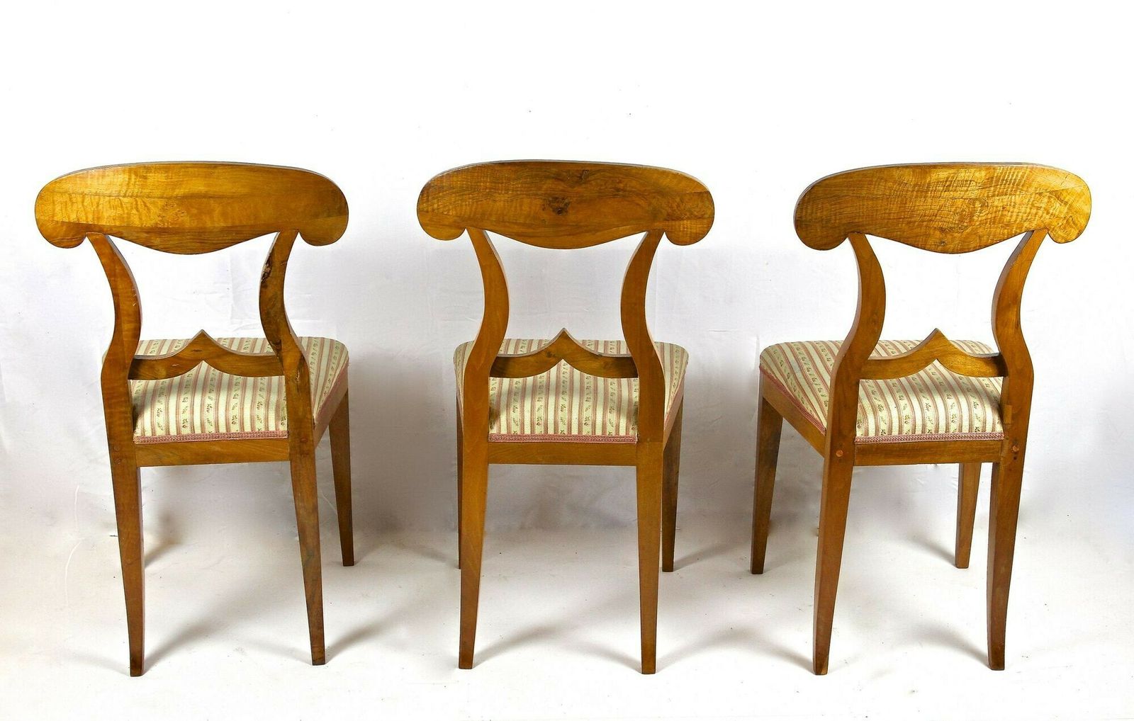 Set Of 6 Biedermeier Nutwood Shovel Dining Chairs, 19th Century, At Ca. 1830 photo buy