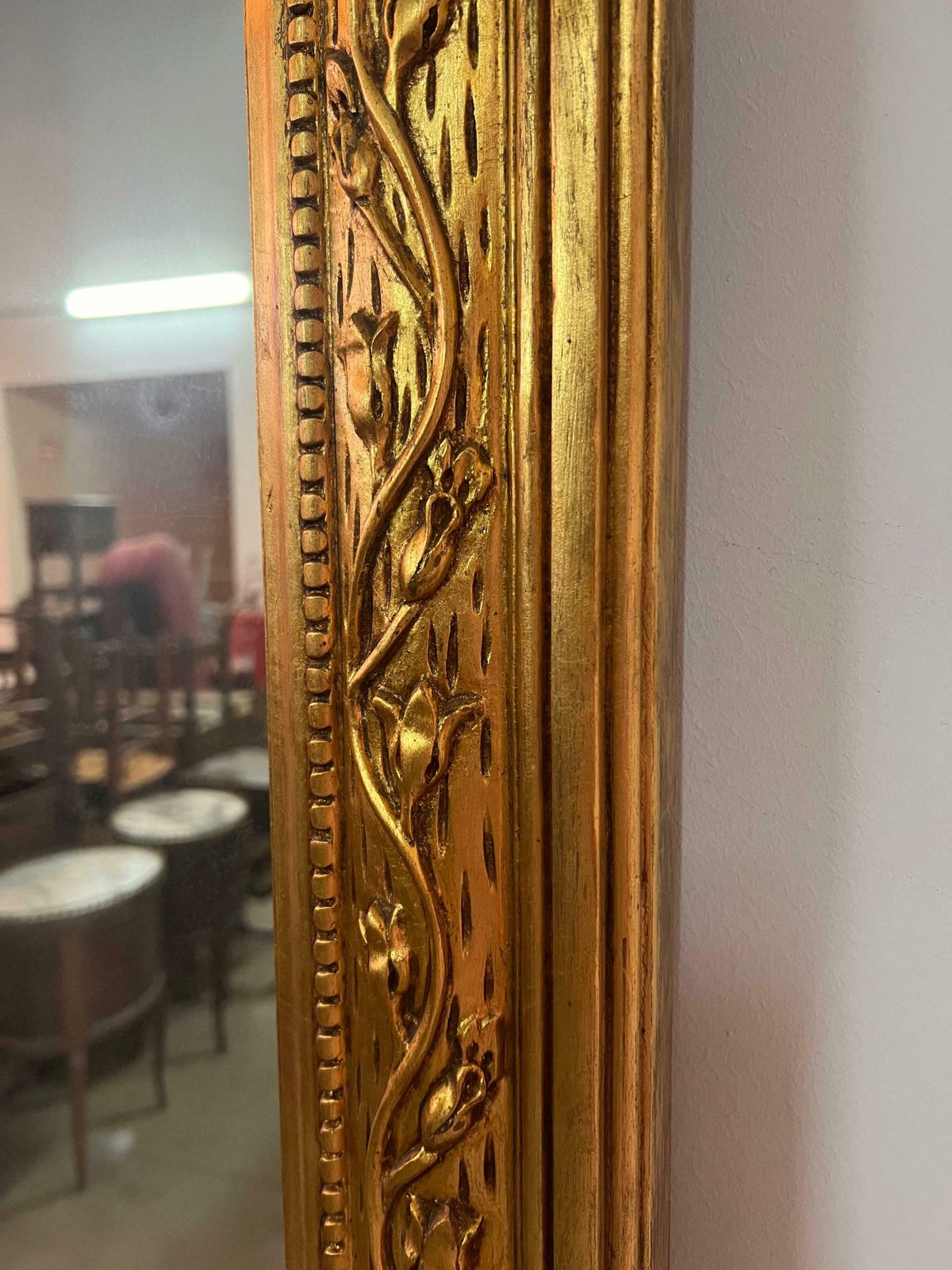 photo furniture French 19th Century Symmetrical Large Vertical Gold Gilt Mirror With Crest 7.8ft