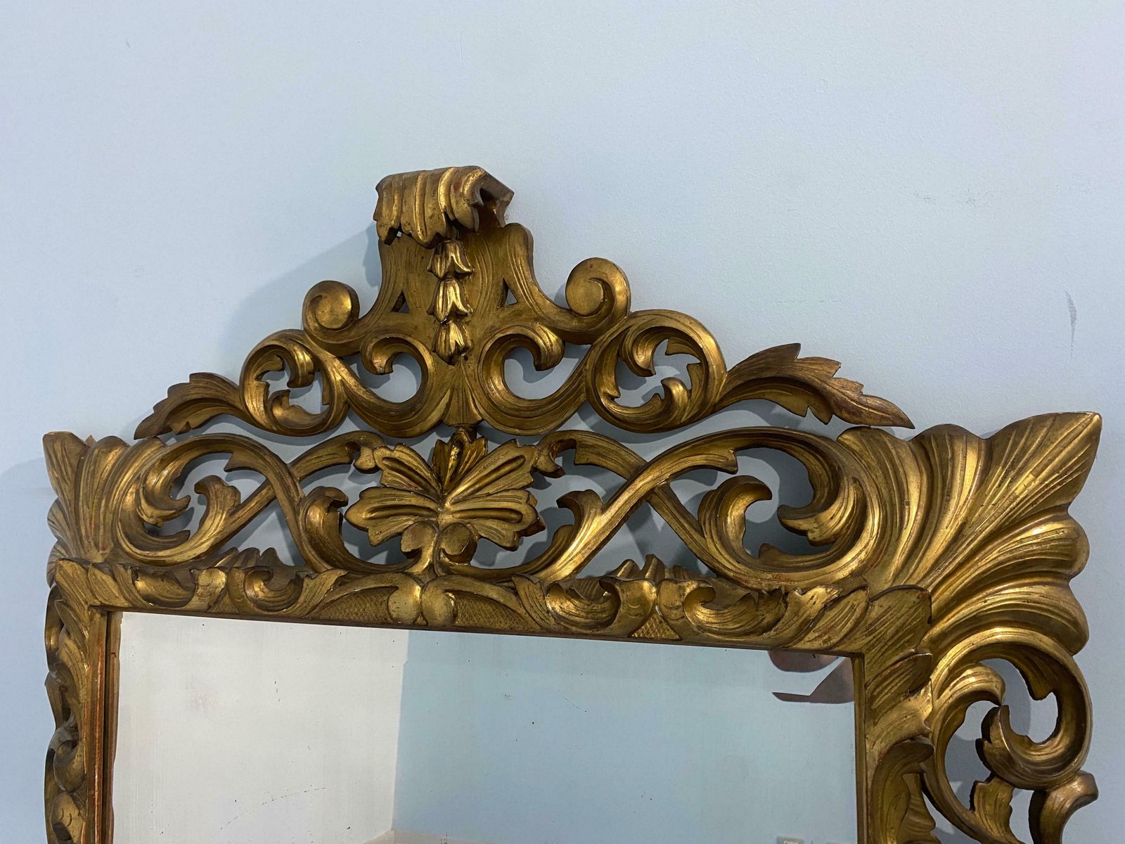 Antique French Gilded Gold Leaf Mirror From The Louis Philippe Era, 1850 photo 2486.0