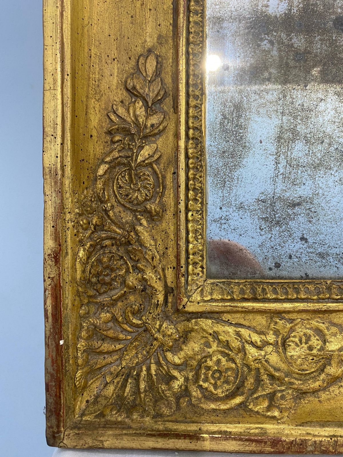 Antique French Gold Leaf Gilded Mirror Cabinet Empire Era 1820s photo buy
