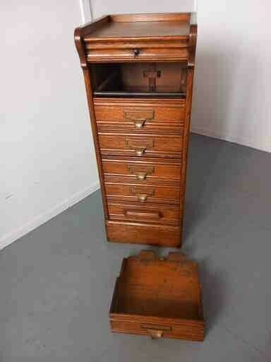 Oak Filing Cabinet, 1910s, Antique photo furniture