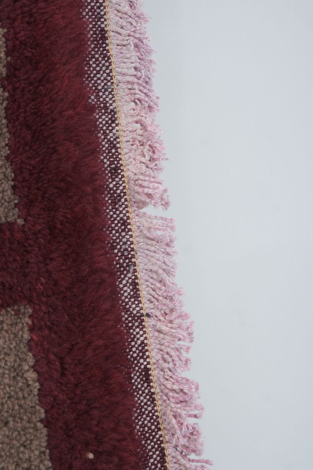 Textiles 1980s Angora Gray Wool Shaggy Tulu Rug 3'8" X 6'10" photo