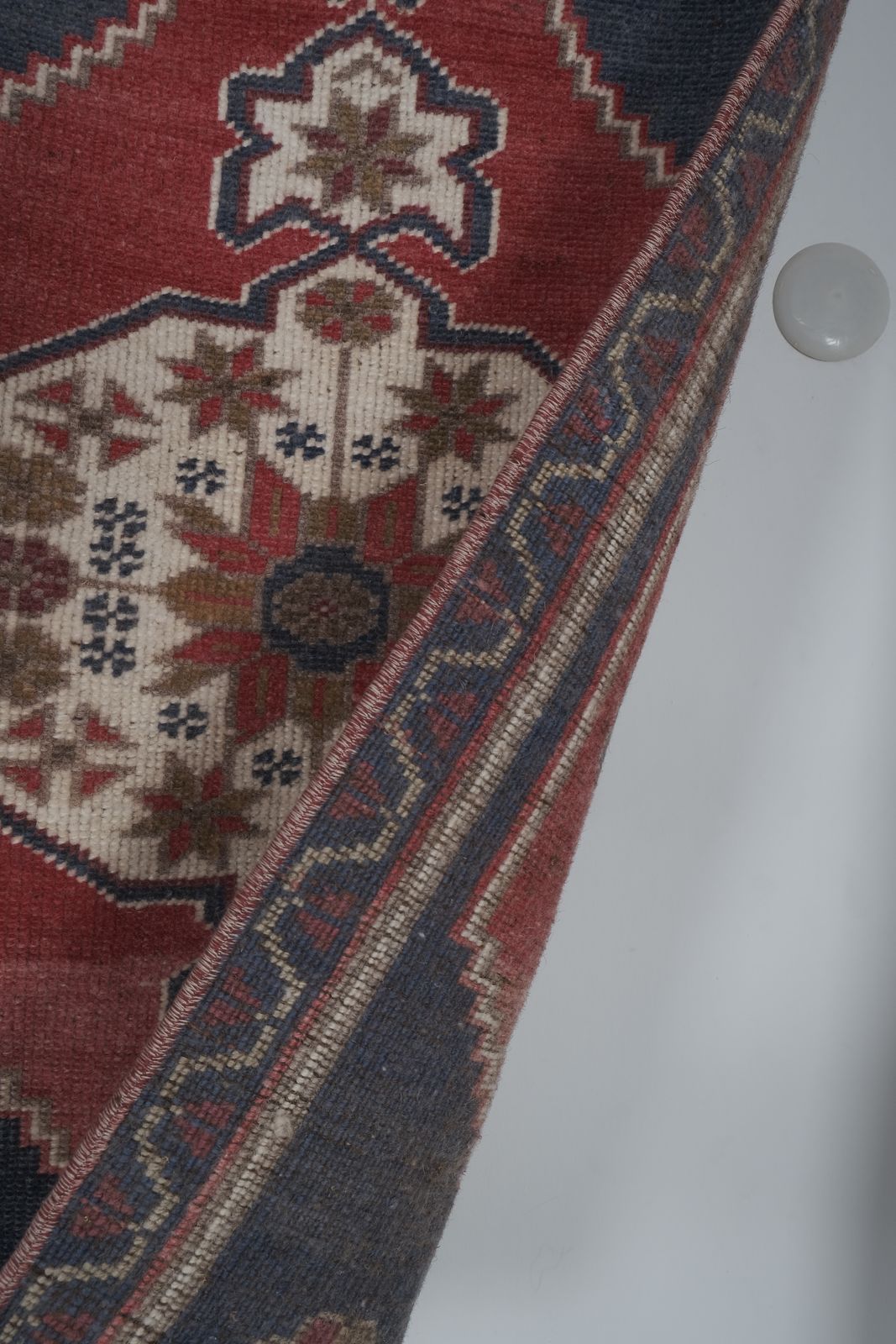 Textiles Distressed Low Pile Yastik Mat Faded Colors Rug   Set Of Two photo