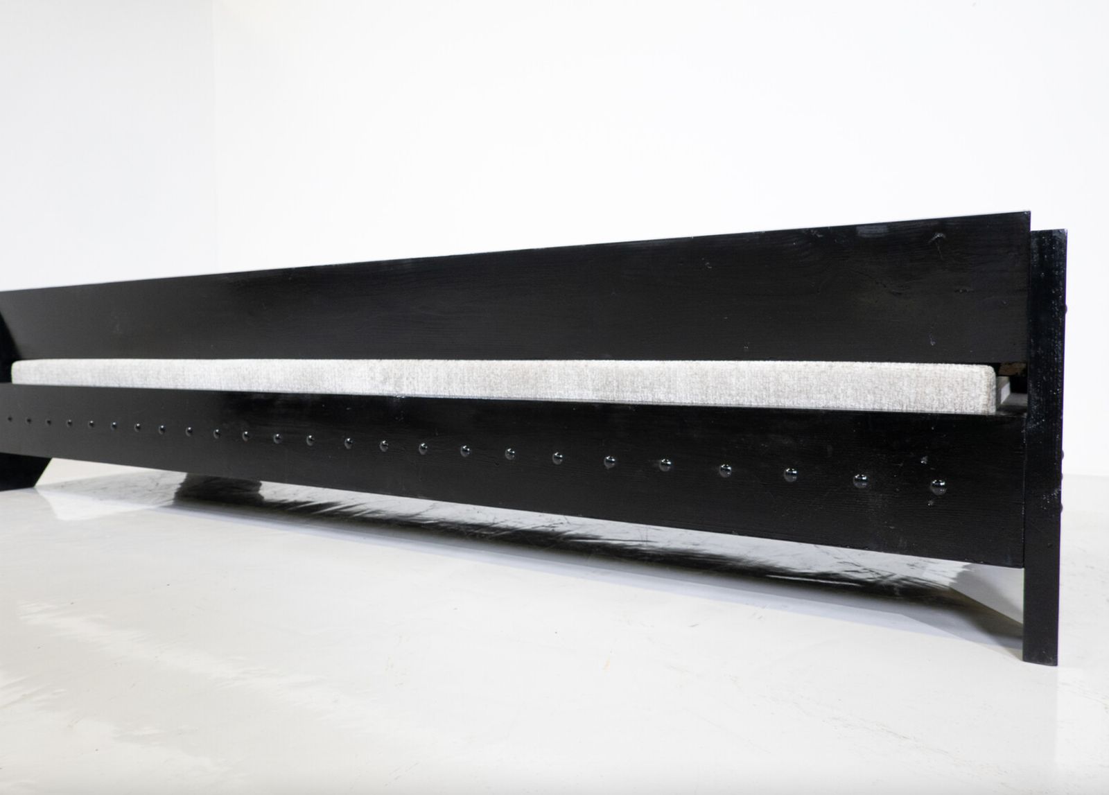 Modernist Sofa / Daybed, Black Wood And Fabric, 1960s photo buy