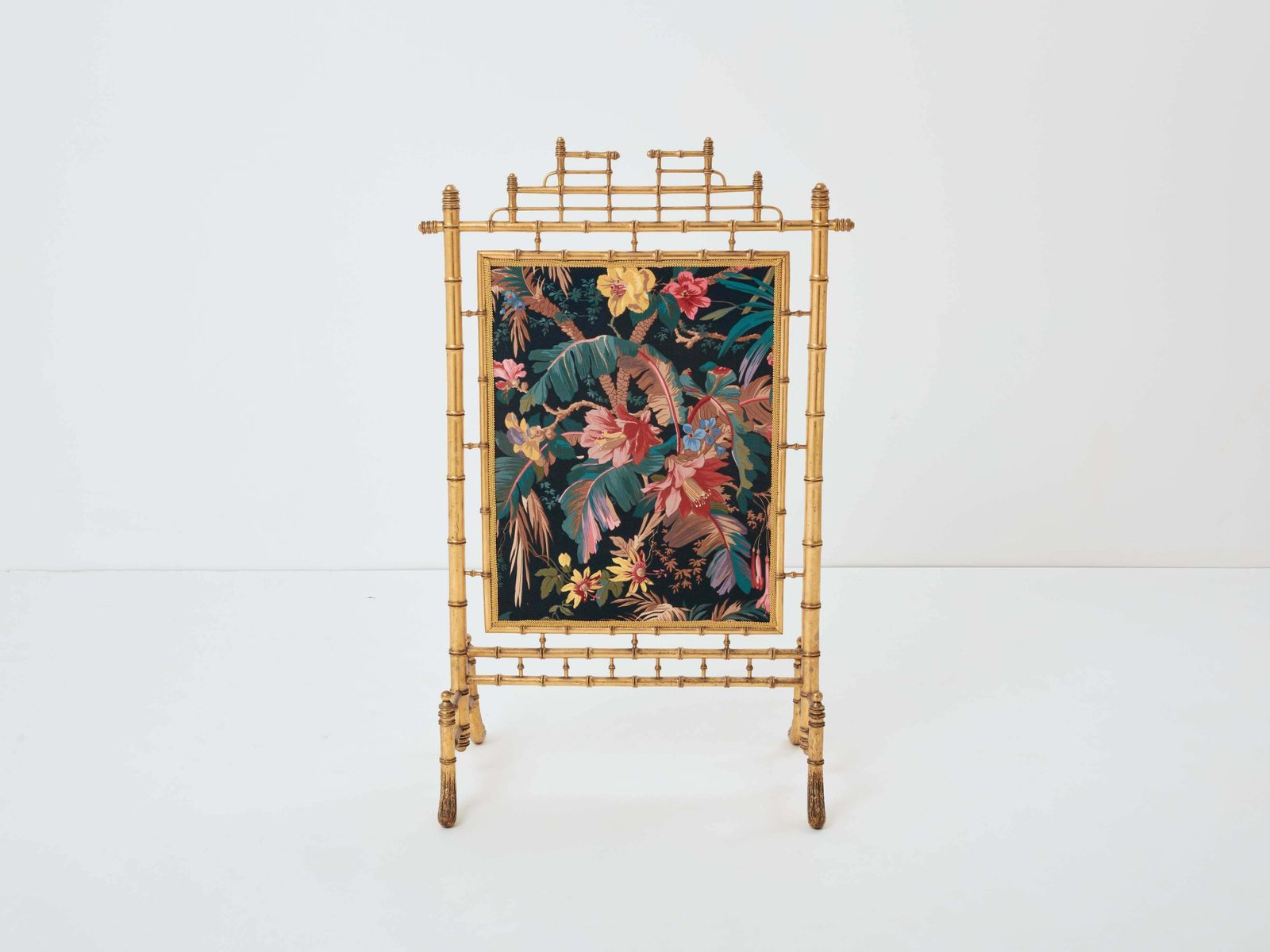 Faux Bamboo Giltwood French Decorative Firescreen 1960s photo Home Fixtures