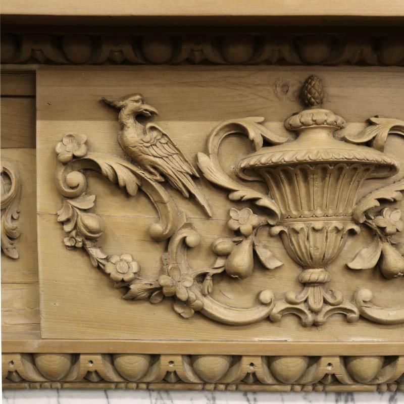 Antique Georgian Carved Pine Fireplace Surround photo for sale