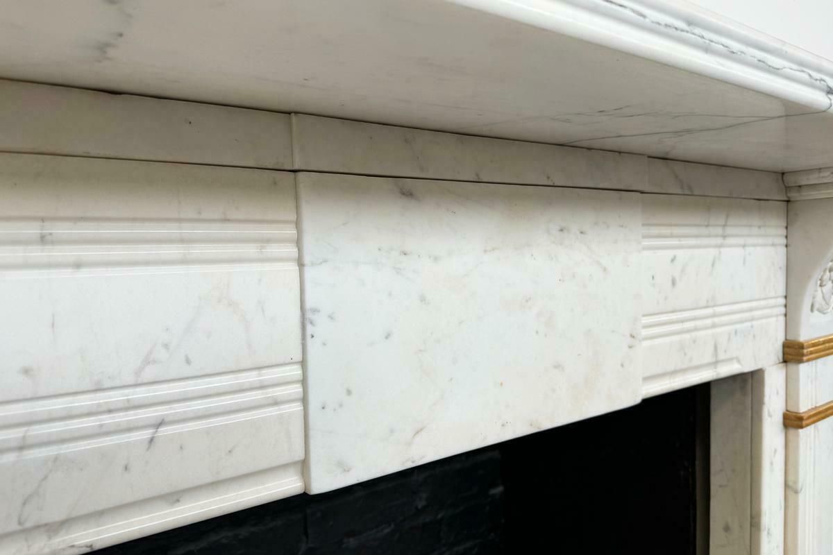 photo for sale Antique Victorian Statuary Marble Fireplace Surround