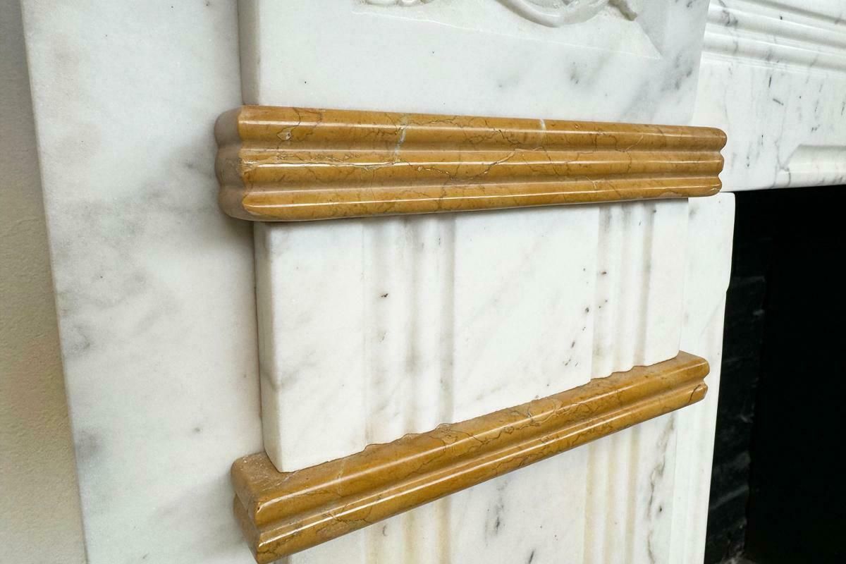 Home Fixtures Antique Victorian Statuary Marble Fireplace Surround photo