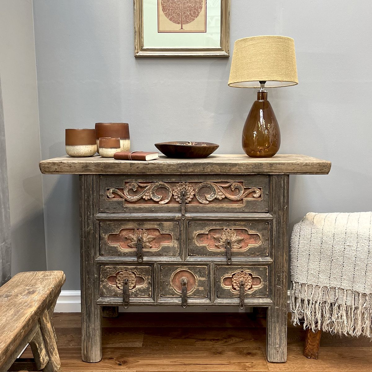 Six Drawer Antique Carved Coffer photo 3725.0