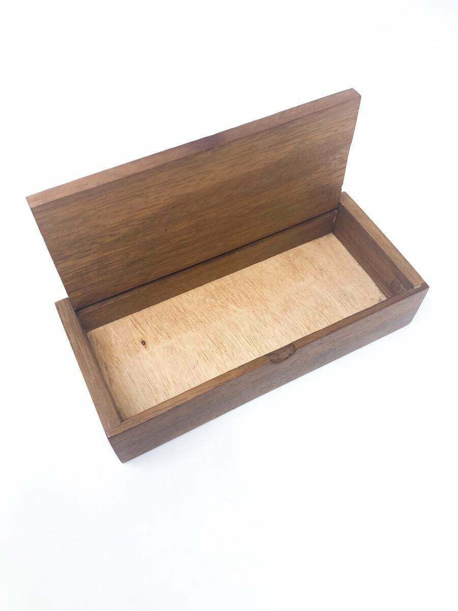 Mid Century Modern Small Box With Marquetry Of Wood And Bones, 1950s photo vintage