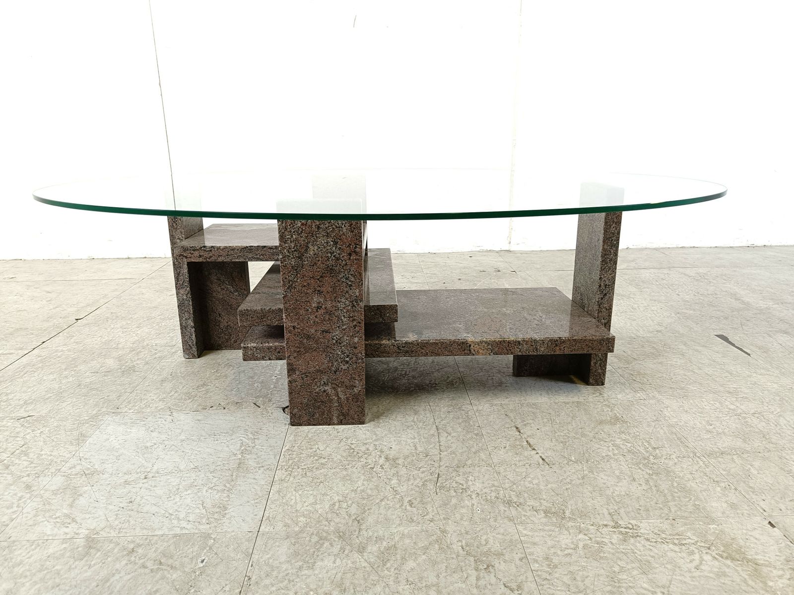 Vintage Granite Coffee Table By Willy Ballez, 1970s