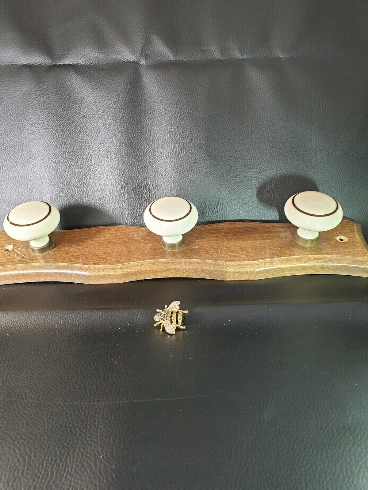 French Vintage Coat Rack, 3 Bobbin Hook, Coat Peg, Ceramic Coat Rack, French Ceramic Coat Rack, Rustic French Farmhouse photo furniture