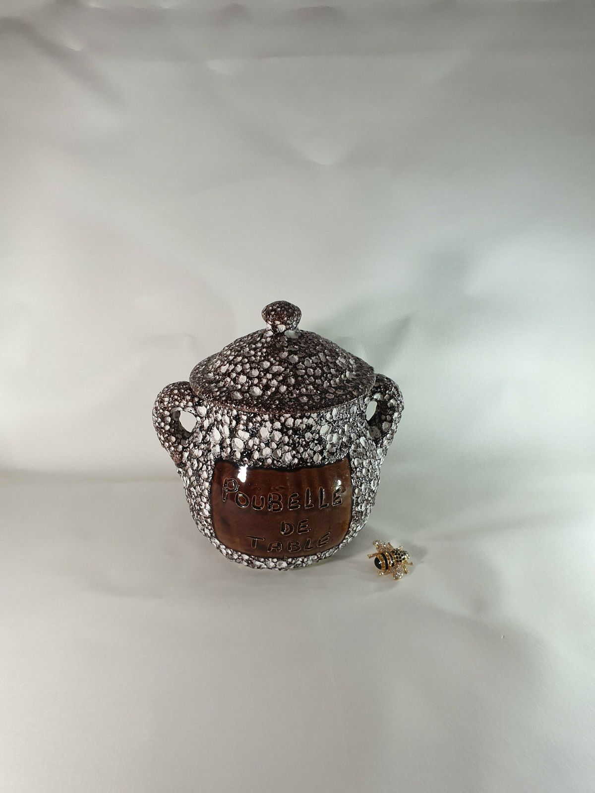 Vintage Stoneware Table Stoneware Bin, Vintage French Pottery, Vintage French Ceramic, 1960's, Vintage French Ceramic