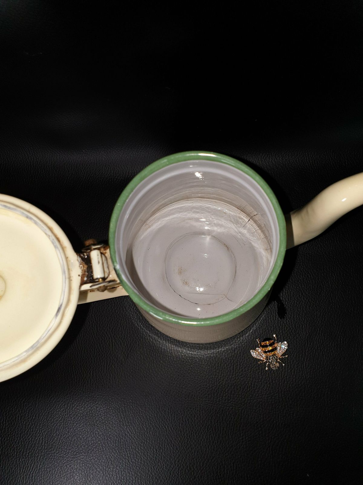 Vintage Enamel Cafetiere, Enamel Coffee Pot, Enamel Teapot, French Country Kitchen, Enamelware, French Kitchen Decor, Farmhouse Decor photo Home Decor