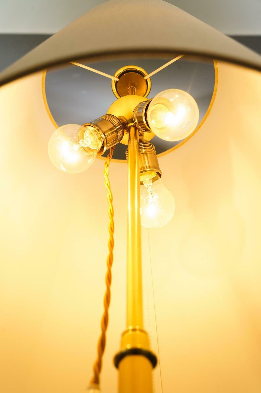 Kalmar Floor Lamp With Fabric Shade Vienna Around 1950s photo vinterior