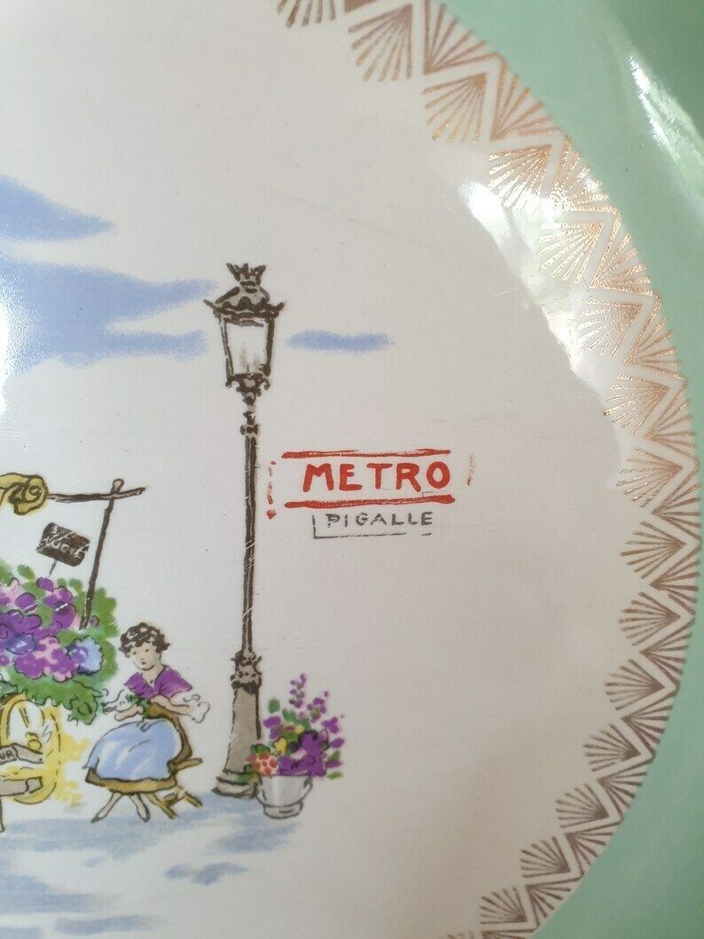 Vintage Large Serving Plate, Vintage Wall Plate, French Tea Plate, Afternoon Tea Plate photo Home Decor